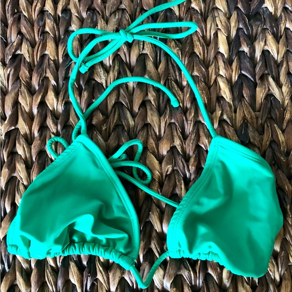 Ocean Pacific Kelly Green Classic String Bikini Top without Padding